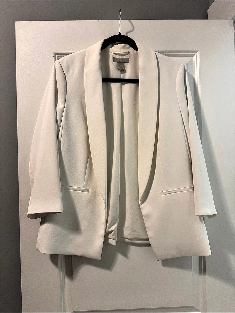 H&M Open Front Blazer White Medium